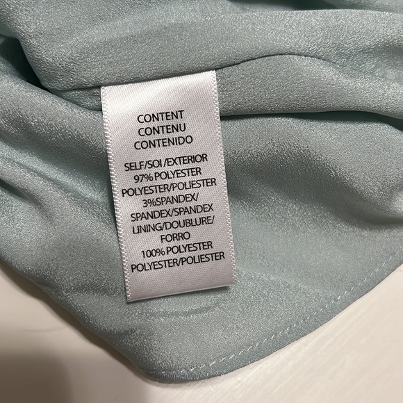 NWT Layden Beautiful Satin Stripe Long Sleeve Wrap Front Dress Mint Green Size S - Picture 11 of 13